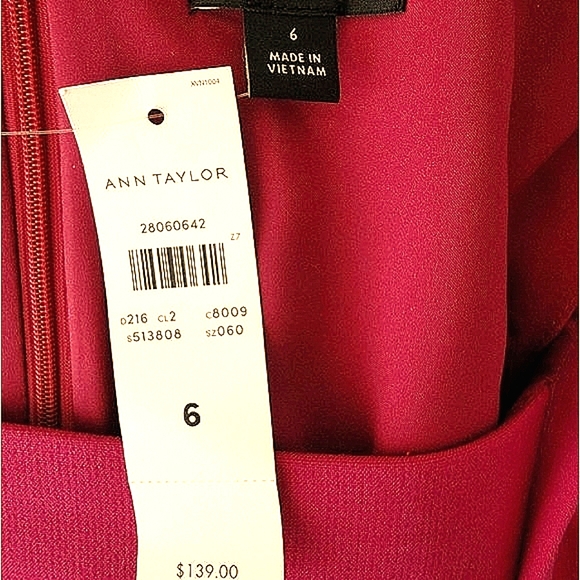 BNWT Ann Taylor pink midi dress (women size 6) - Picture 7 of 8
